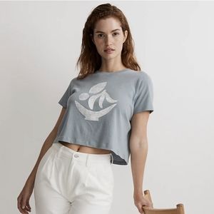NWT Madewell Boxy-Crop Tee